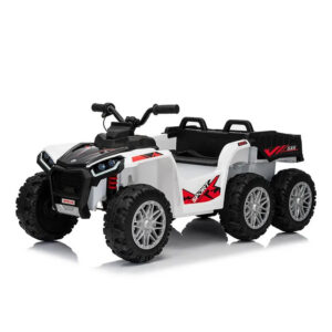 Electric ride-on ATV for children, FarmQuad 6x6, 180W, 12V 14AH, premium, white