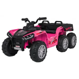 Electric ride-on ATV for children, FarmQuad 6x6, 180W, 12V 14AH, premium, pink