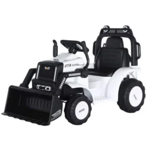 Electric ride-on excavator for children, model BJYT1066, 60W, 6V, remote control included, white