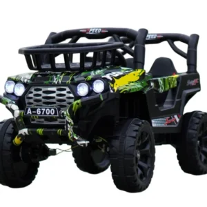 Electric Ride-On Car for Kids CAPE-X 4x4, 100W, 12V, Upholstered Seat, Graffiti Green