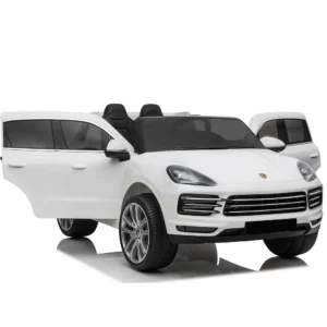 Porsche Cayenne XXL Ride-On Car for Kids, premium 2-Seater, soft EVA wheels, leather Seat, 180W motor, 12V battery, white