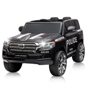 Kids Electric Car Toyota Land Cruiser Police 12V 160W ,   2-Seater, Premium Ride-On, Black