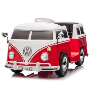 Electric Ride-On Car for Kids ,   VW Samba Bus, 70W, 12V 7Ah Battery, Soft Wheels, Padded Seat, red