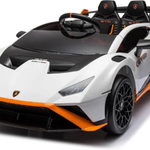 Lamborghini Huracan STO 12V 80W Premium Kids Electric Ride-On Car, White