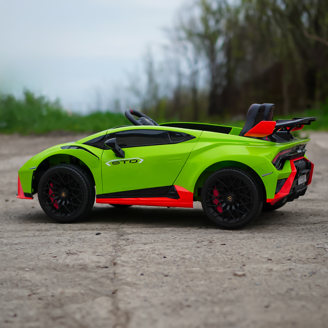Lamborghini Huracan STO 12V 80W Premium Kids Electric Ride-On Car, green - Image 4