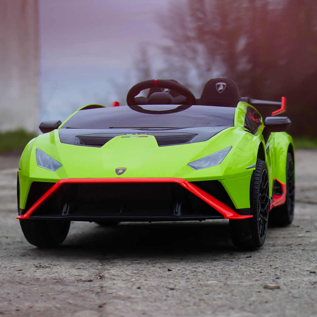 Lamborghini Huracan STO 12V 80W Premium Kids Electric Ride-On Car, green - Image 3