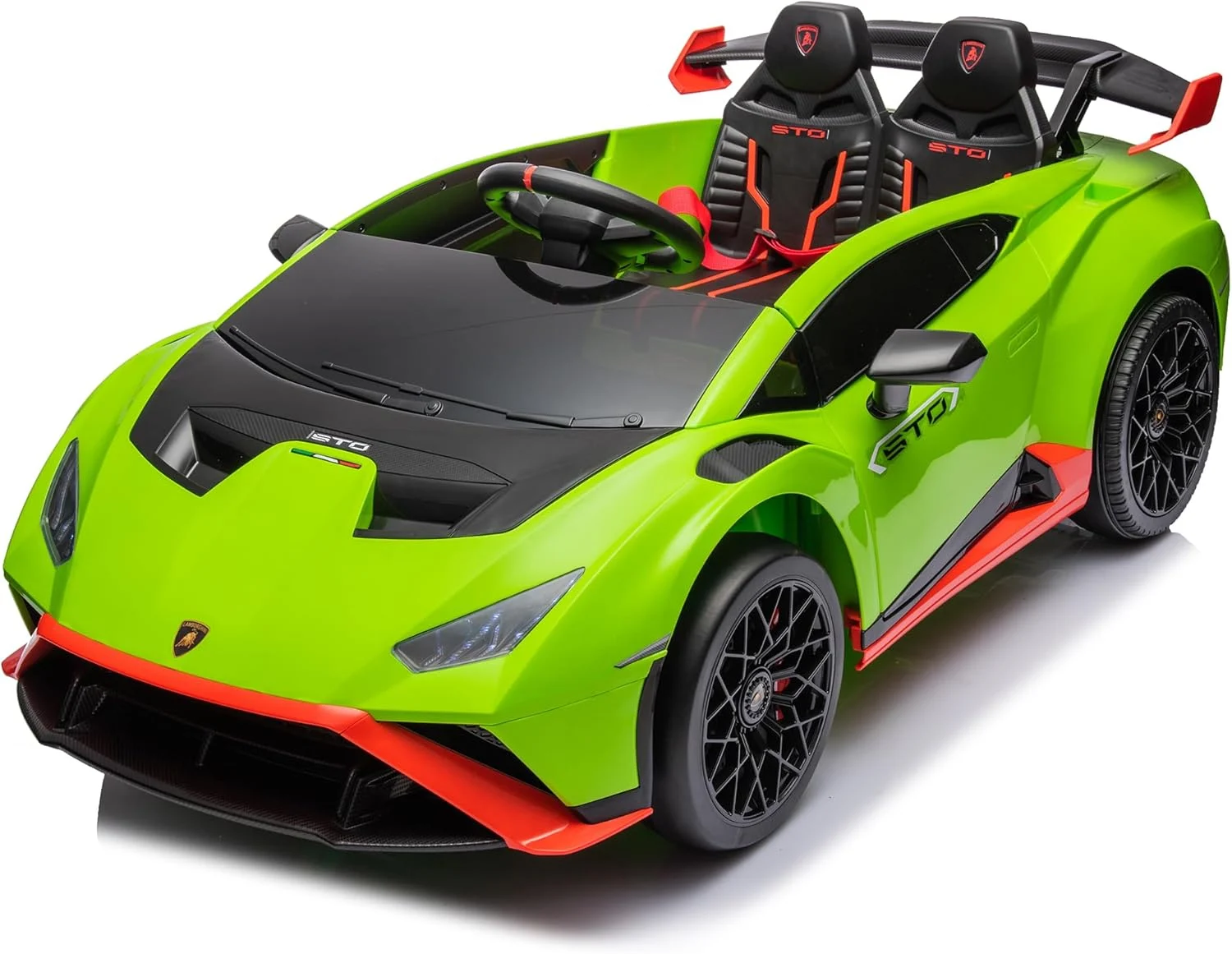 Lamborghini Huracan STO 12V 80W Premium Kids Electric Ride-On Car, green