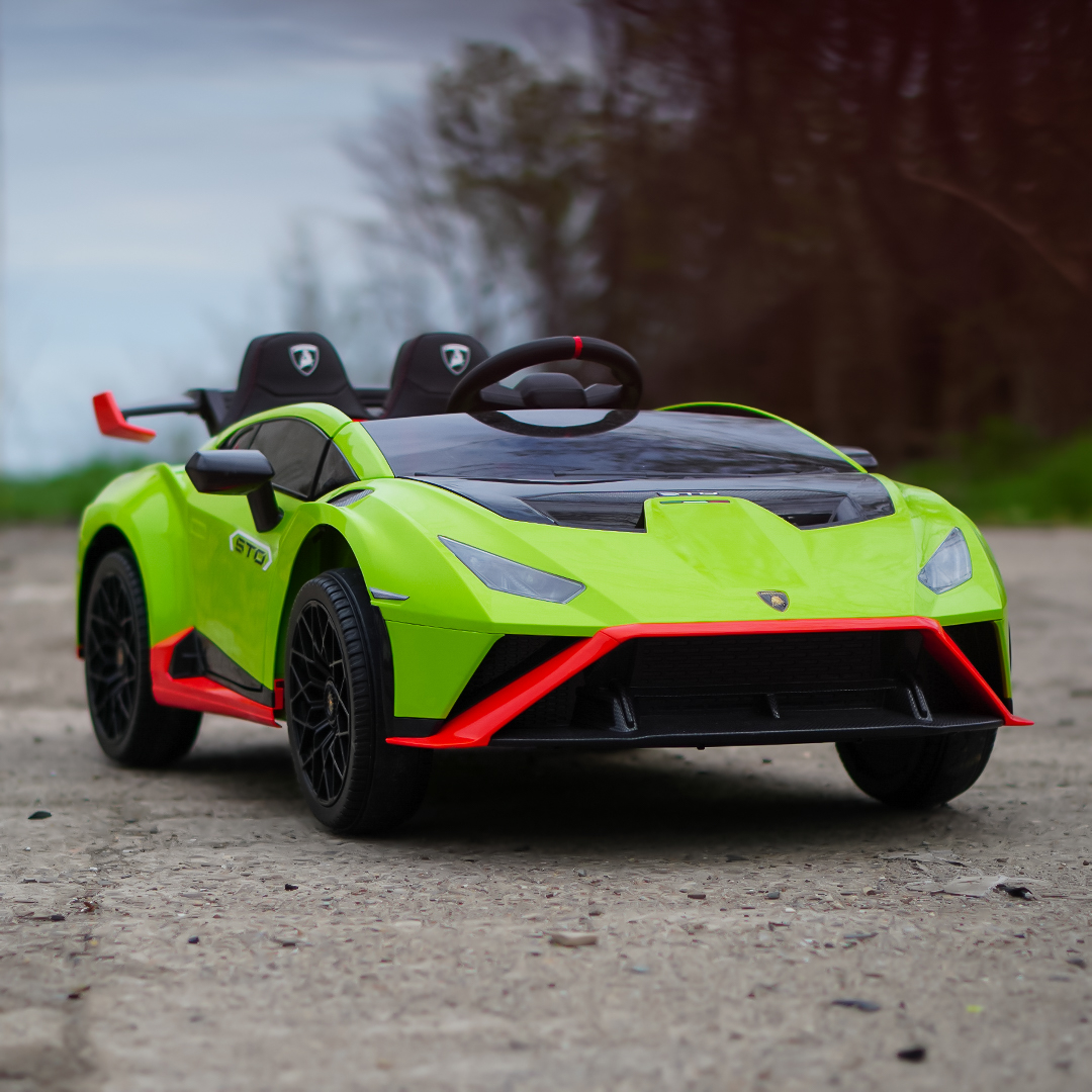 Lamborghini Huracan STO 12V 80W Premium Kids Electric Ride-On Car, green - Image 2
