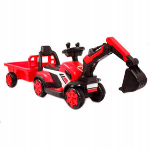 Kids Ride-On Mini Excavator BJXZ219B, 35W 6V, Electric Charger, Trailer, Red